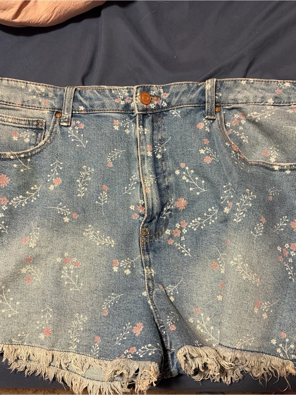 Celebrity Pink Light Blue Denim Shorts with White Label